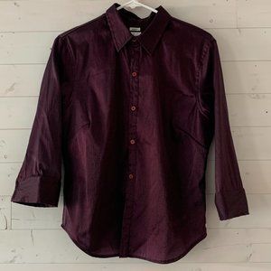 Calvin Klein Jeans Maroon Metallic Womens Shirt Medium